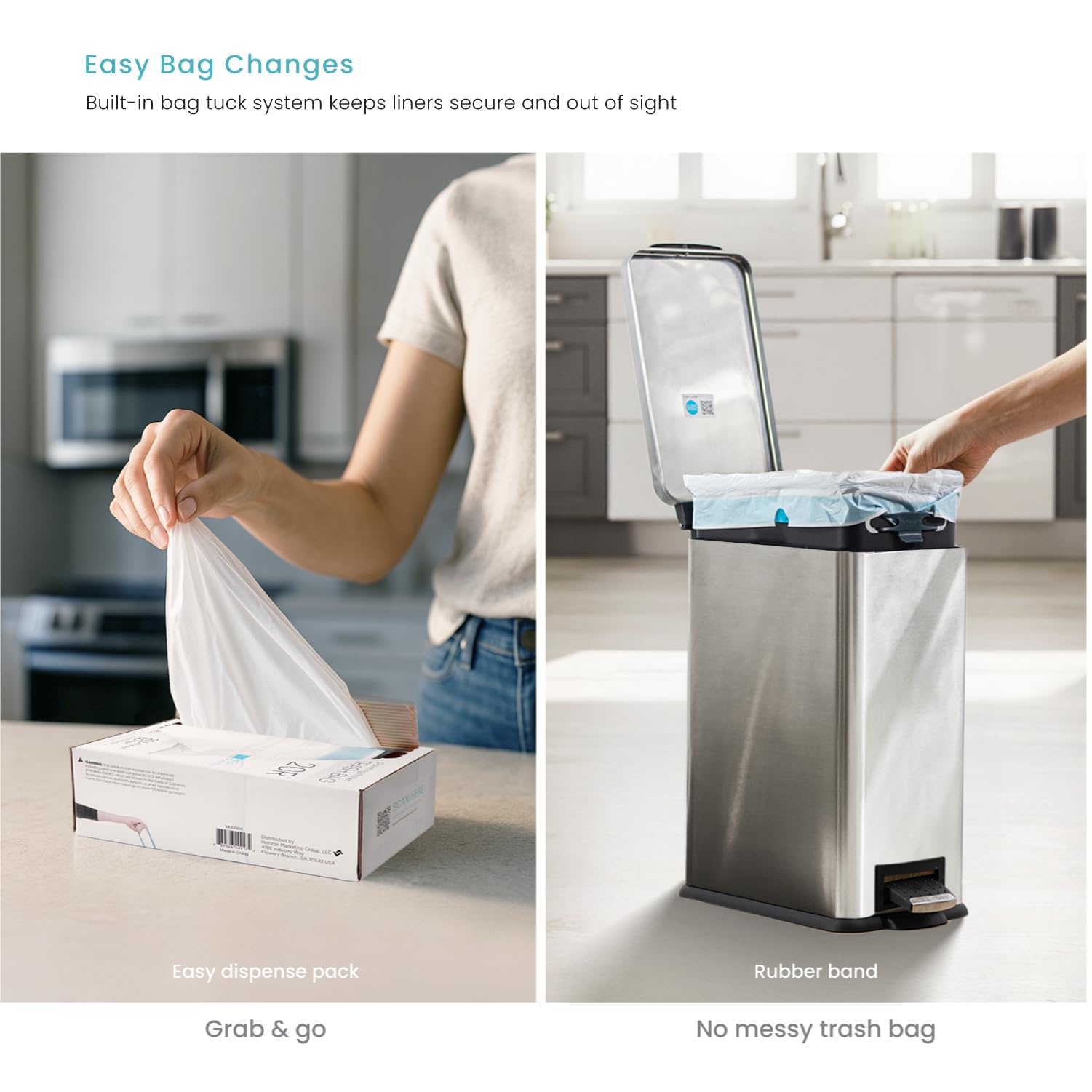 Home Zone Living Pattumiera Sottile 30L Acciaio Inox Bianco Opaco - Pedale, Coperchio Soft Close, Per Cucina E Bagno