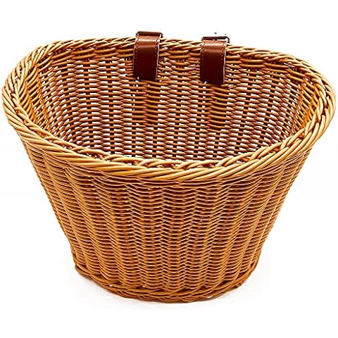 Bicycle Basket Adult Cute Good Looking Baskets for Bike to Place Belongings Bicycle Basket Accessories with Leather Belt Easy to Attach Bicycle Front Handlebar Bicycle Basket Brown Cover