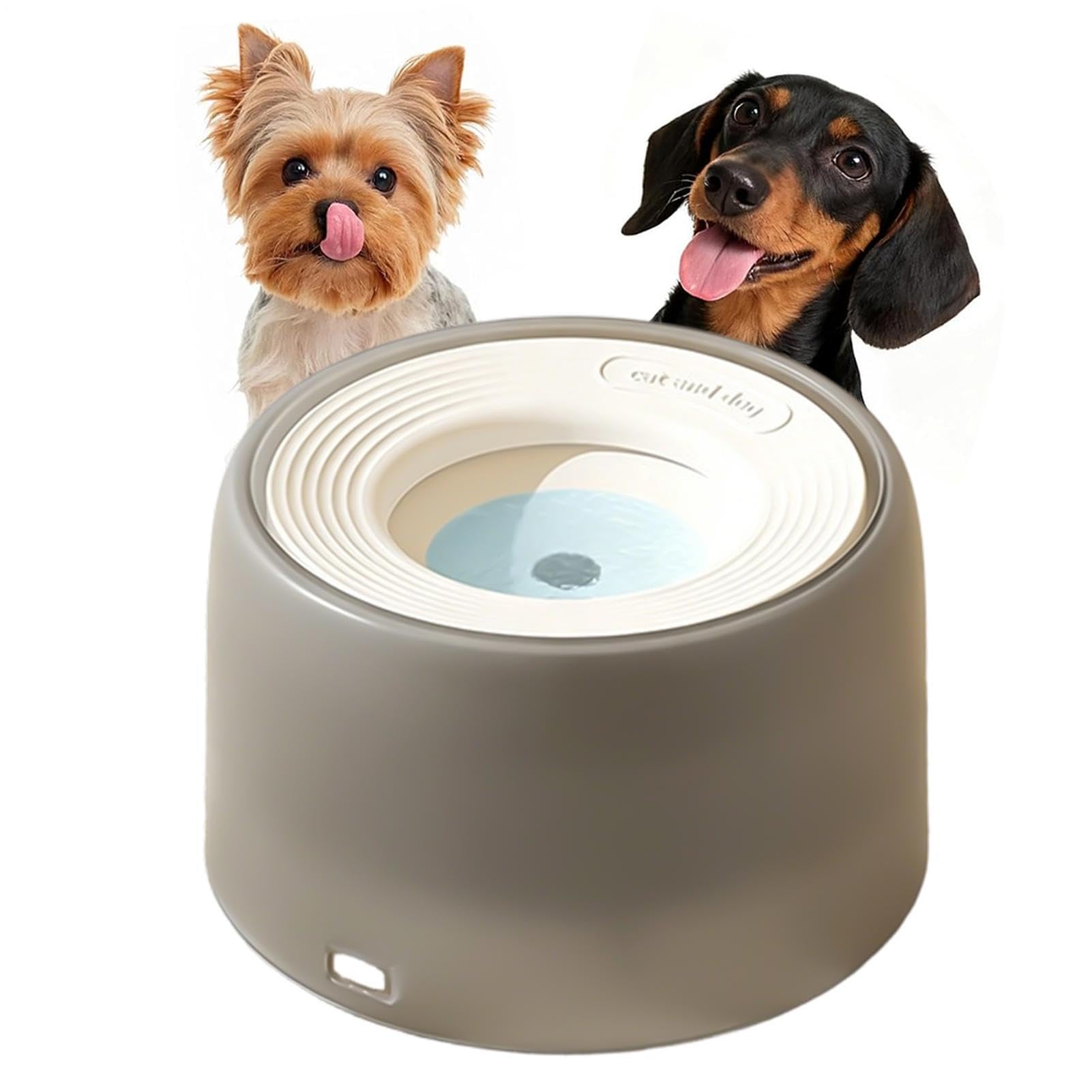 Cuenco de agua para perros a prueba de fugas, 1 L, disco de natación grande de acero inoxidable