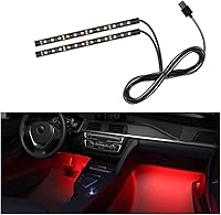 Vista 1 de Tira de luz LED para coche, 24 LEDs RGB, luces de neón para interior con ambiente, 12V, luz nocturna ambiental debajo del salpicadero, lámpara