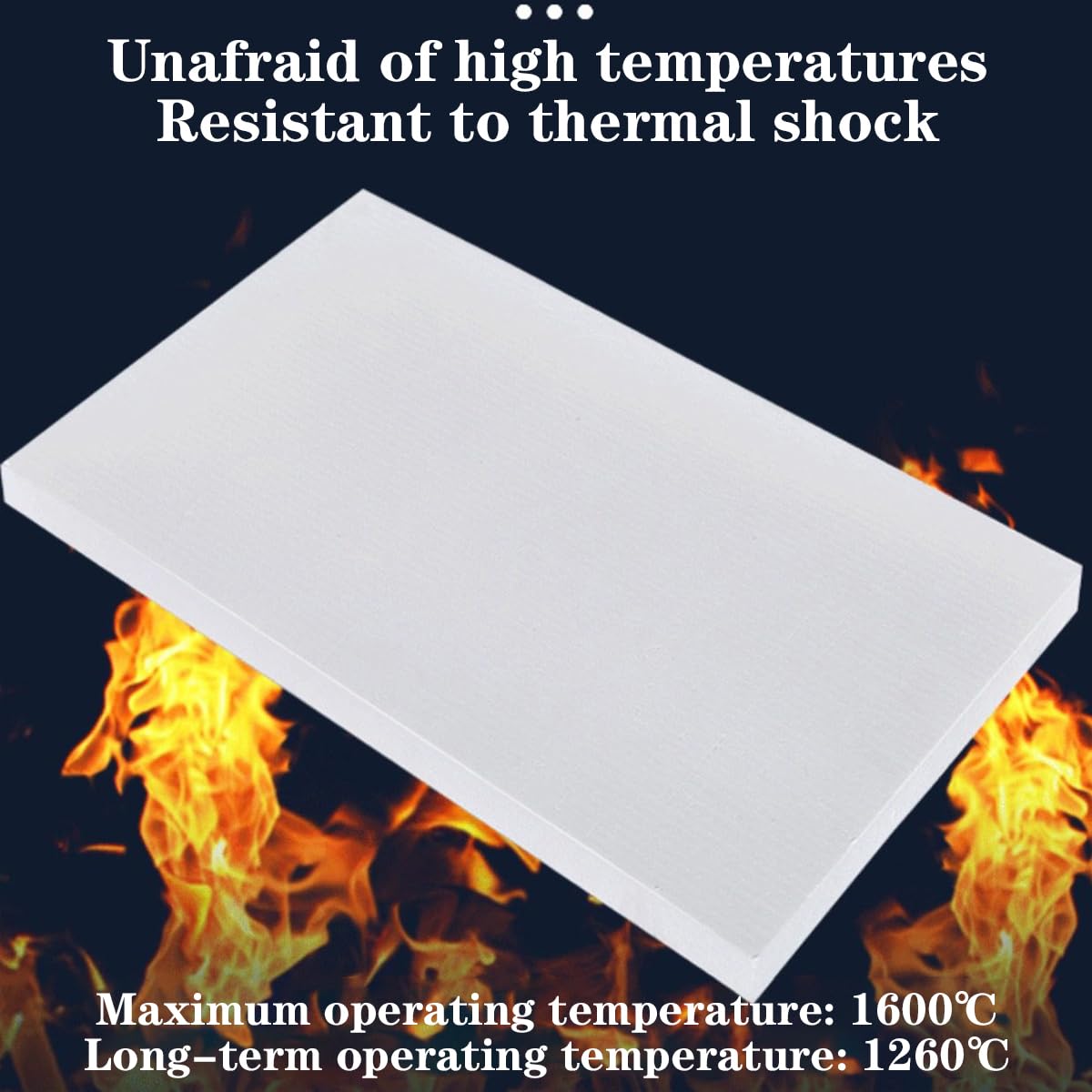 Placa de Aislamiento Térmico de Fibra de Cerámica Paneles Aislantes de Fibra Cerámica Ignífugos Tablero Inorgánico for Hornos de Pizza Estufas de leña 300mmx200mmx5mm,2 Unidades