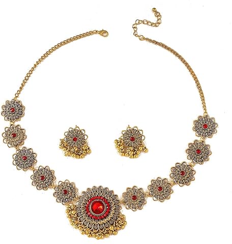 Bollywood Indian Jewelry Sets for Women Wedding Party Jewelry Flower Tassel Bead