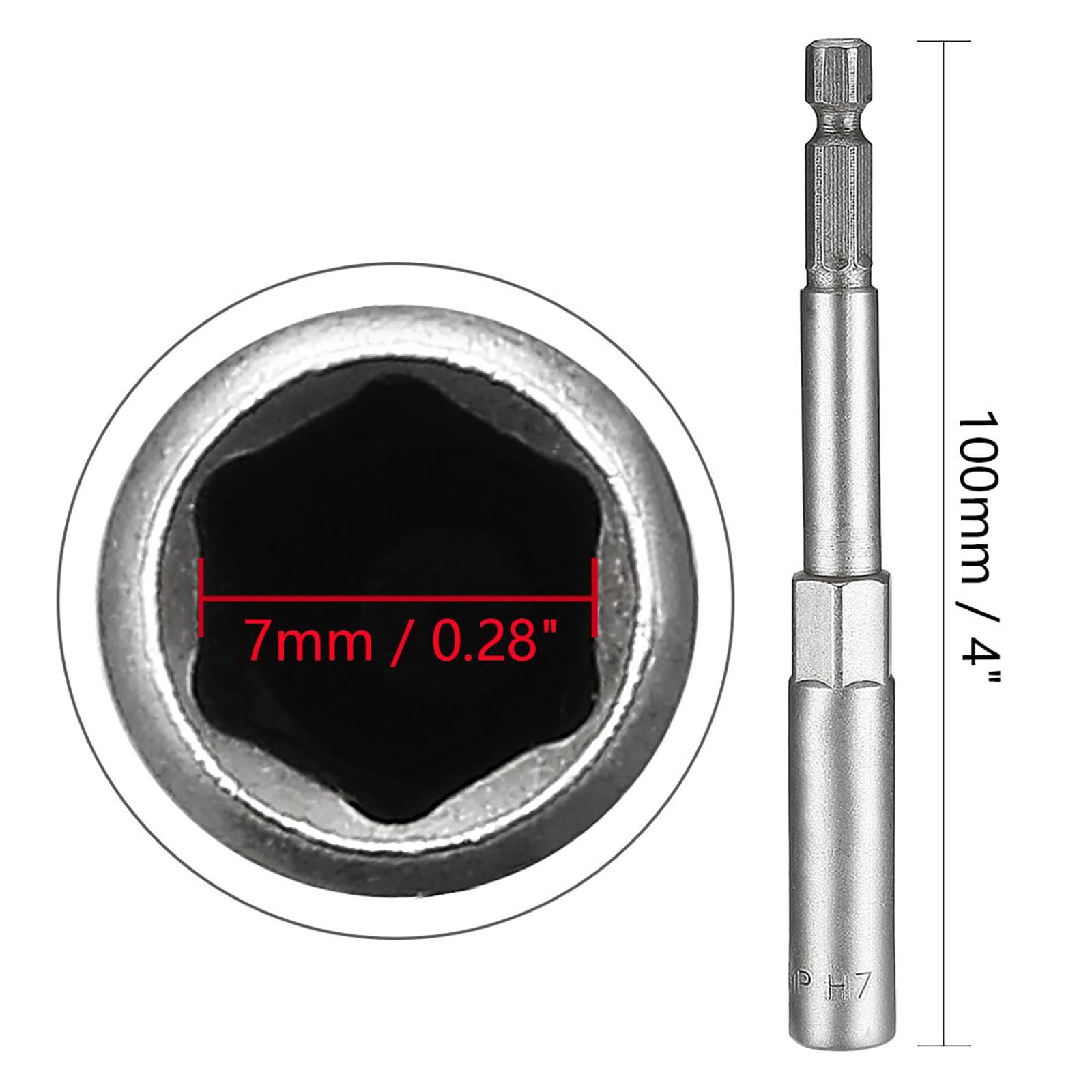 TOP-VIGOR 2Pcs 7mm Nut Setter Driver Drill Bit Set, 1/4 inch Hex Shank Quick Change - Image 2