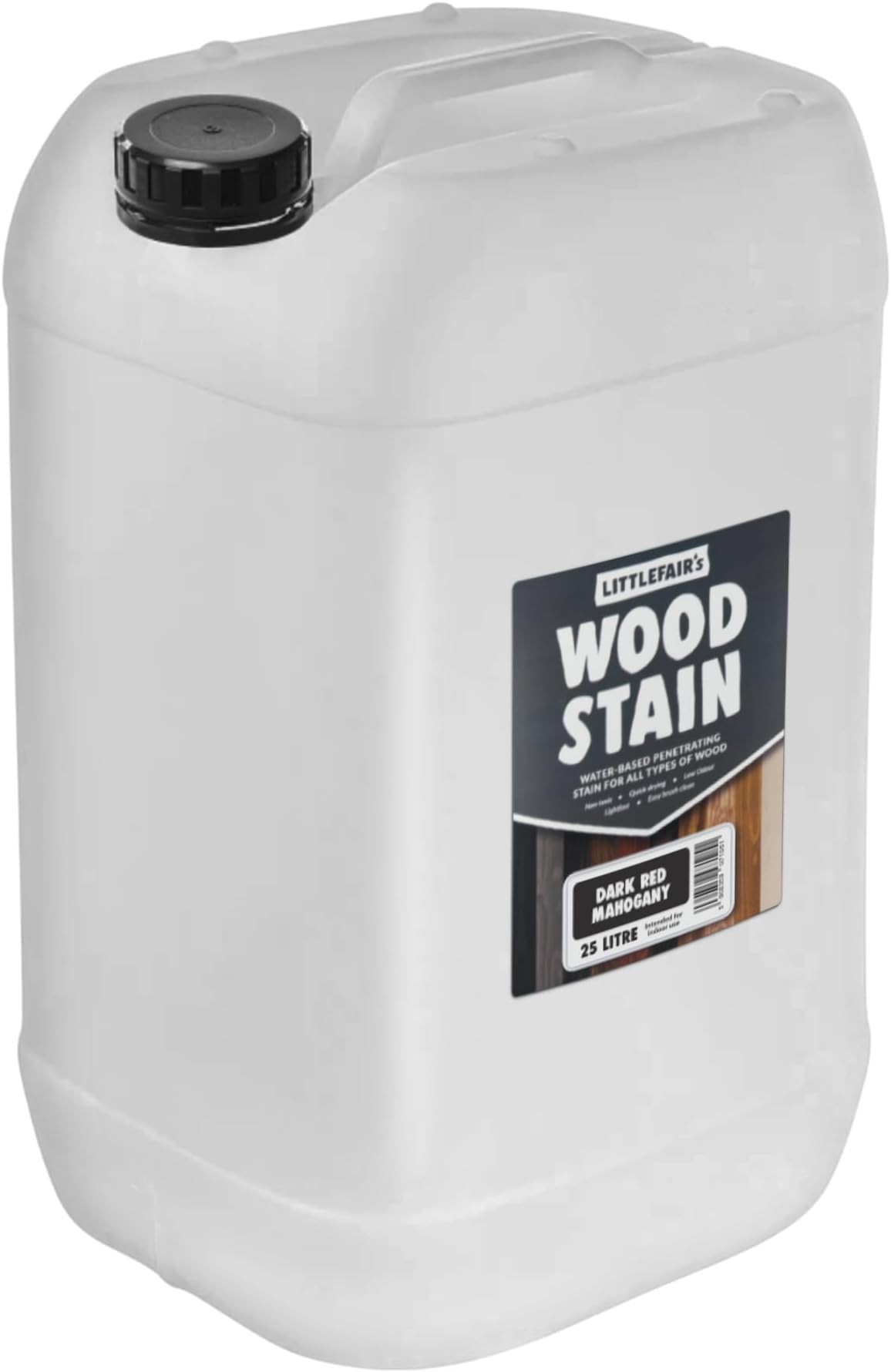 Littlefair's Wood Stain Water-Based - (Dark Red Mahogany) – Non-Toxic, Eco-Friendly & Quick Drying - Easy-to-Apply, Concentrated Formula for All Wood Types – 25 LTR