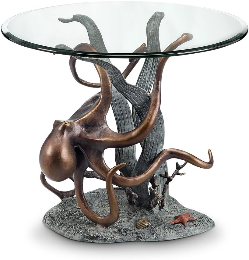 Amazon.com: SPI Aluminum Octopus and Seagrass End Table : Home & Kitchen