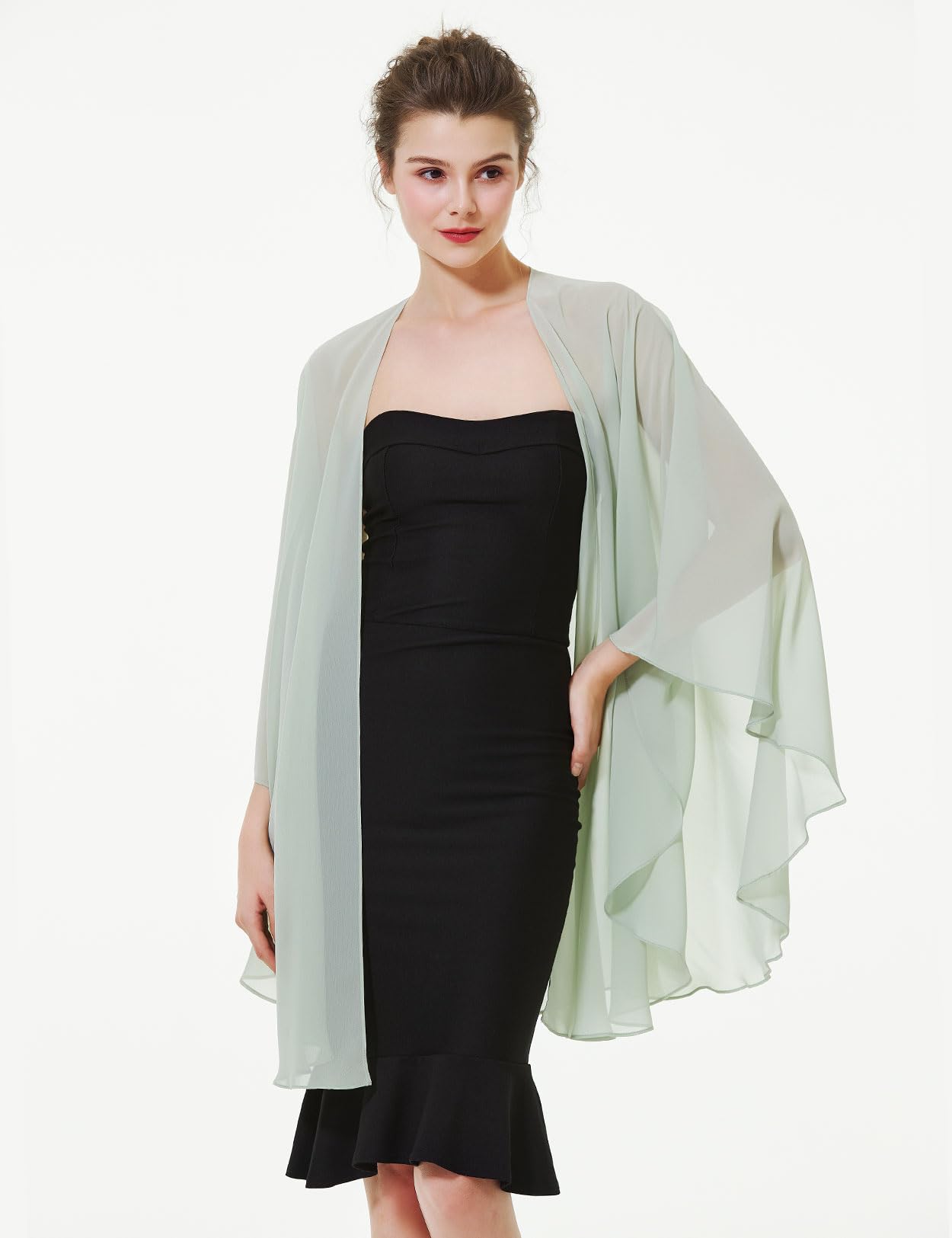 BEAUTELICATE Chal Mujer Fiesta Capa Poncho Gasa Estola para Boda Elegante Suave Ligero Mantón Verano Primavera