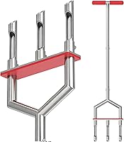Sturdon 42-Inch 304 Stainless Steel Manual Lawn Aerator - Rust-Resistant Core Tool with 3 Detachable Hollow Tines & Non-Slip Foot Pad for Compacted Soil