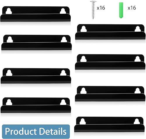 Miniatura 3 de Wesiti Paquete de 8 discos de vinilo pequeños de 3.94 pulgadas, soporte de pared de vinilo acrílico, almacenamiento en pared, pequeño estante