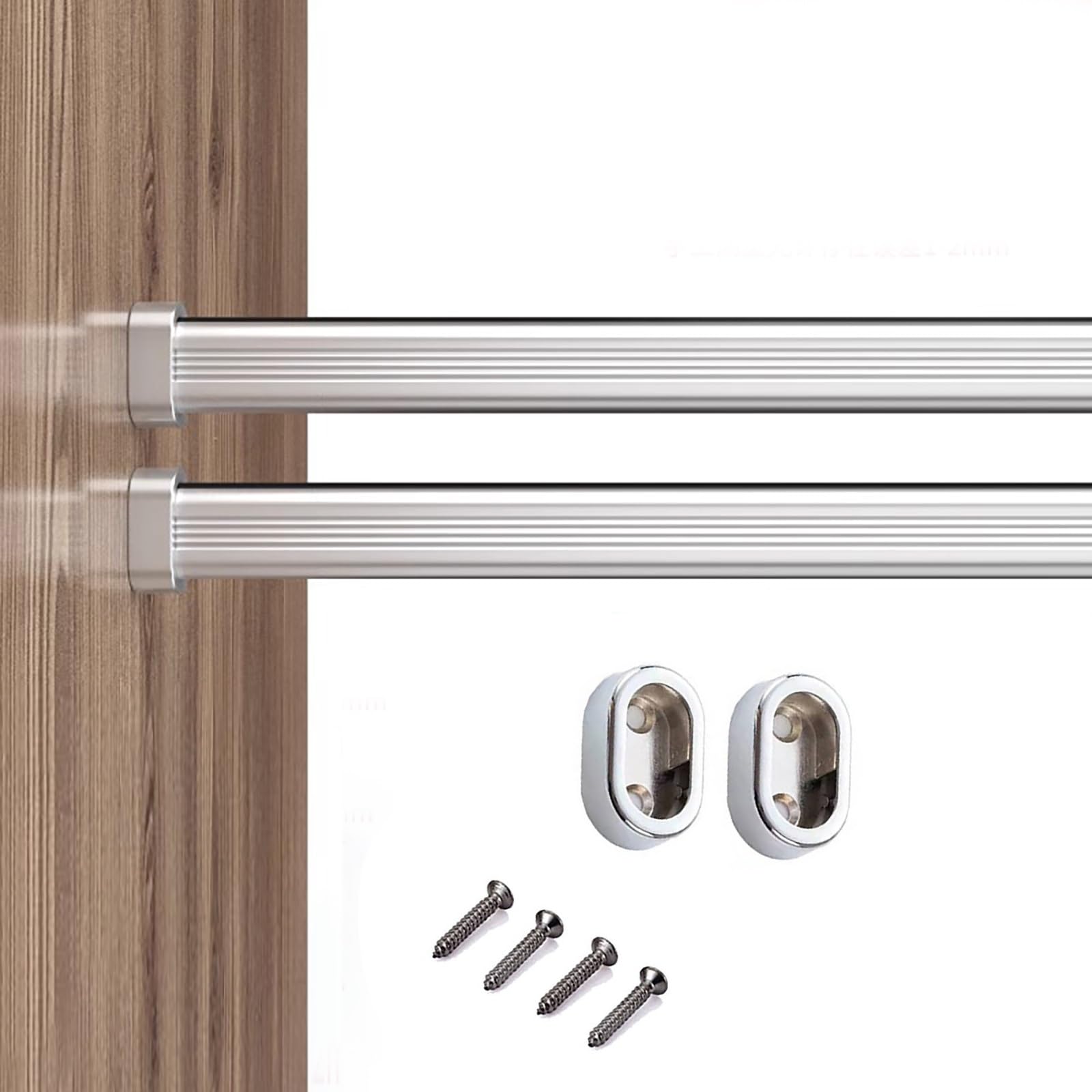 Tringle à vêtements murale robuste pour penderie étroite Lot de 2 barres à découper