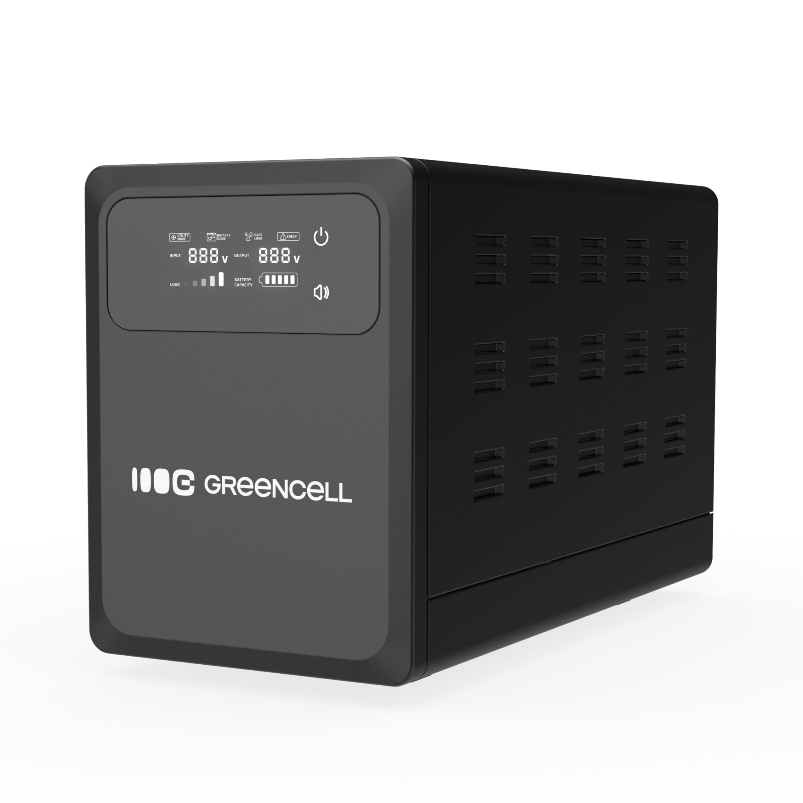 Green Cell SAI 500 W 800 VA PowerCore, Fuente de alimentación de Emergencia con Pantalla LCD, AVR UPS con Onda sinusoidal Pura, conexión de batería Externa, protección contra sobretensión