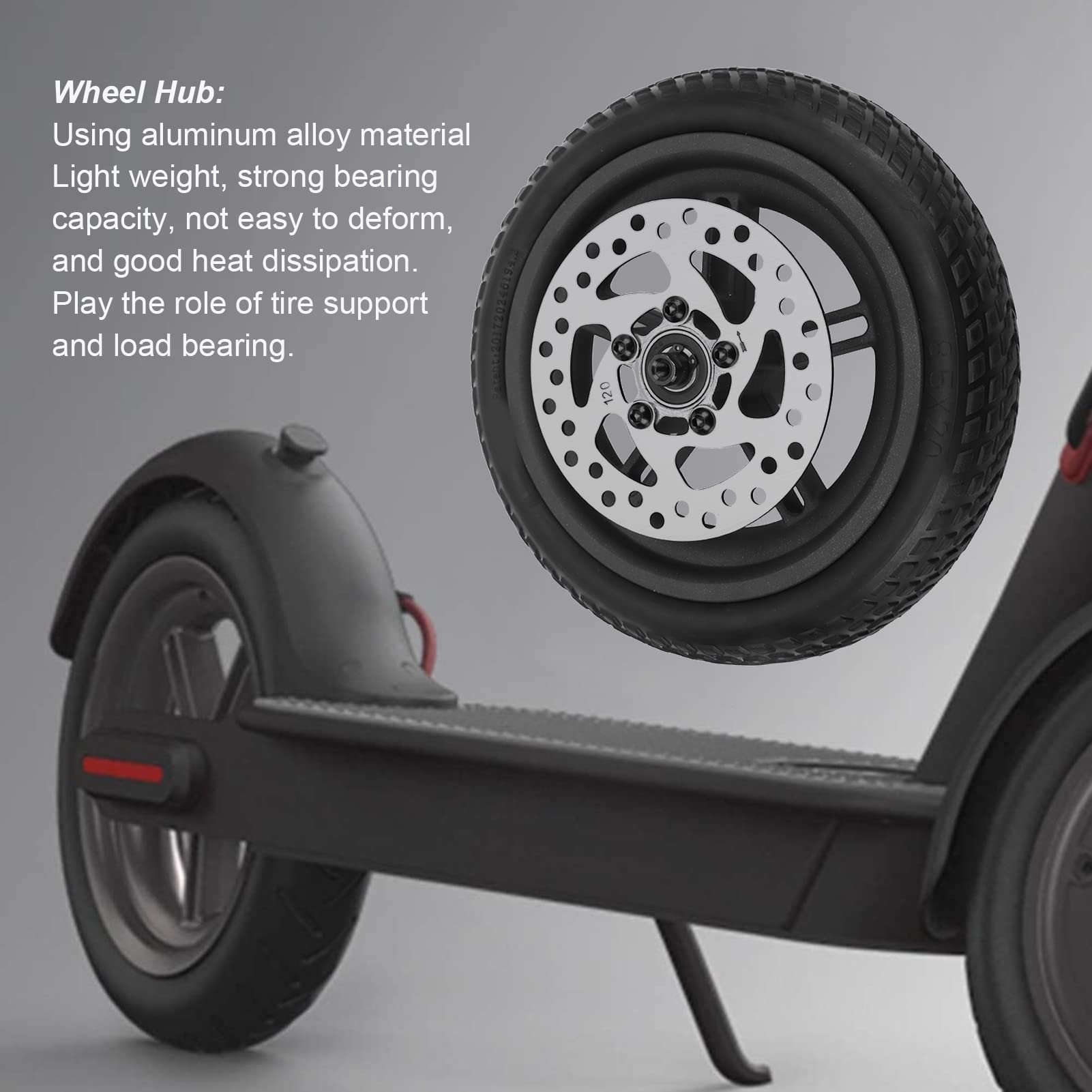 Ensemble de pneus arrière de Scooter de 8,5 Pouces, résistant aux crevaisons en Caoutchouc de Pneu Solide de Scooter de 8,5 Pouces Absorbant Les Chocs pour Le Scooter électrique M365 Pro