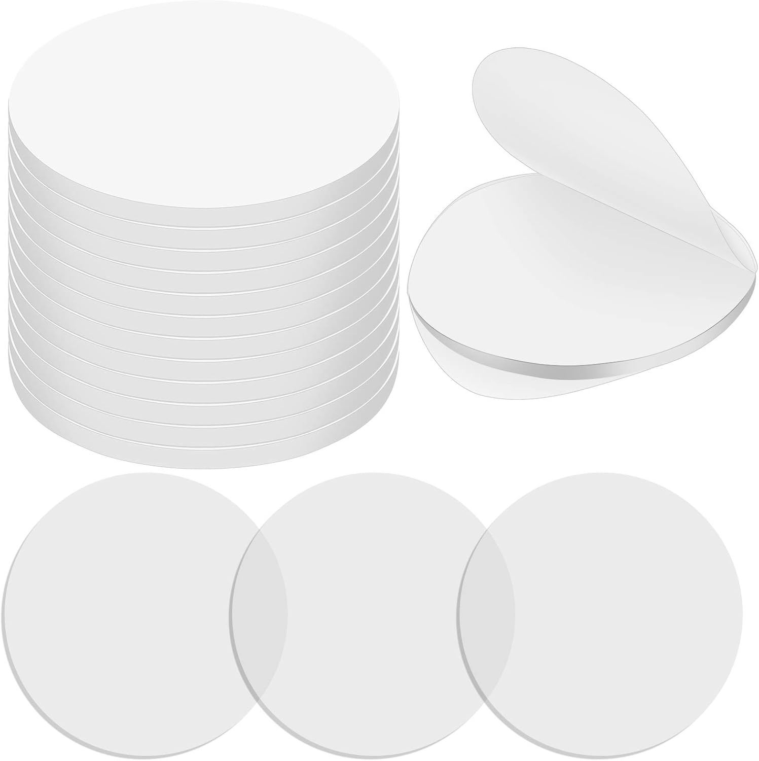 ADXCO 240 Pieces Clear Mounting Sticky Putty Traceless Removable Nano Gel Mat Double-Sided Adhesive Points for Festival DIY Craft, Metal, Glass, Ceramic, Wood
