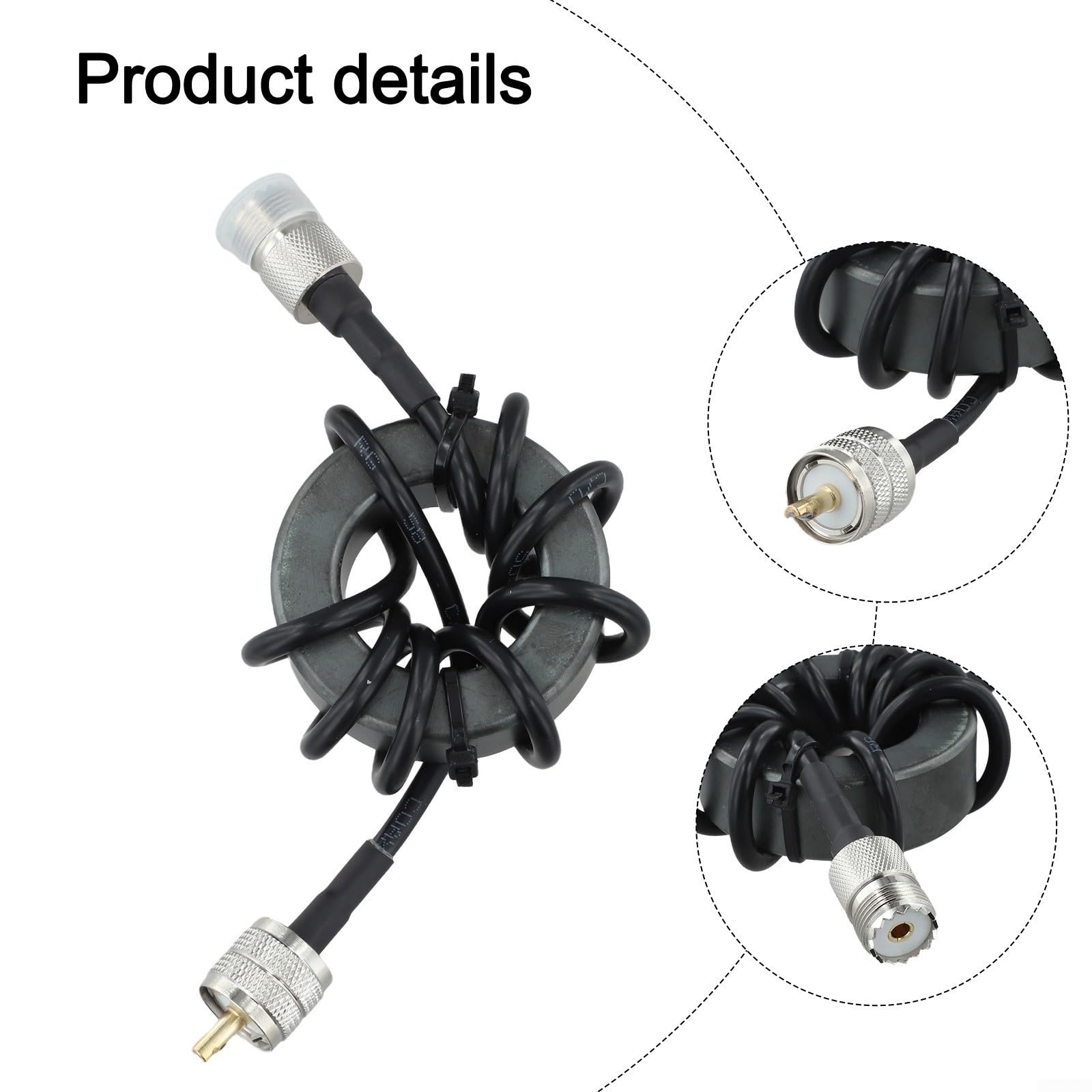 1,8-30 MHz - Anneau magnétique pour radio HF à ondes courtes - Anti-interférence 1:1 - Type de courant Balun EM-25 EM-43 - 200 W - Puissance : 1000 W - Noir (EM-43)