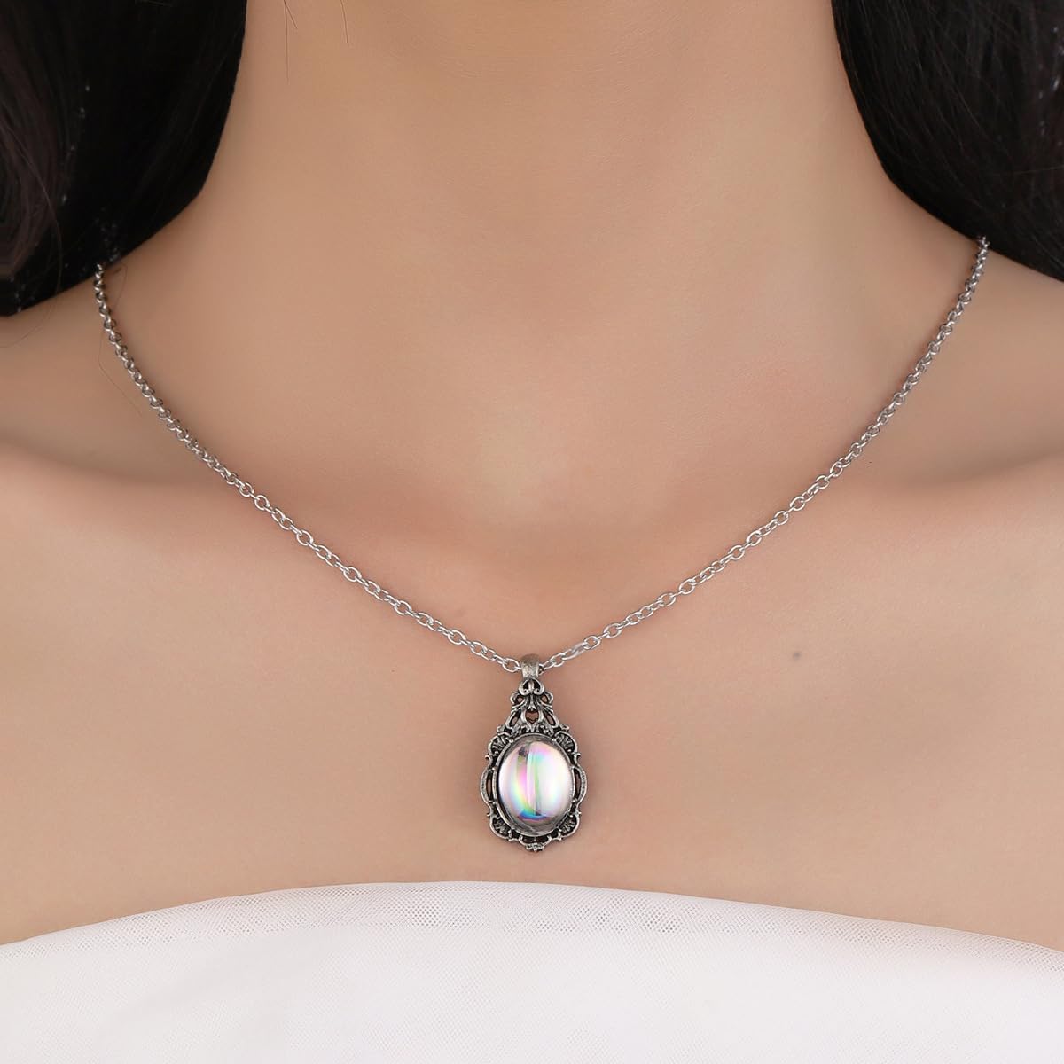 Vintage Moonstone Necklace for Women - Moonstone Pendant & Gemstone Necklace Gift for Her - Image 2