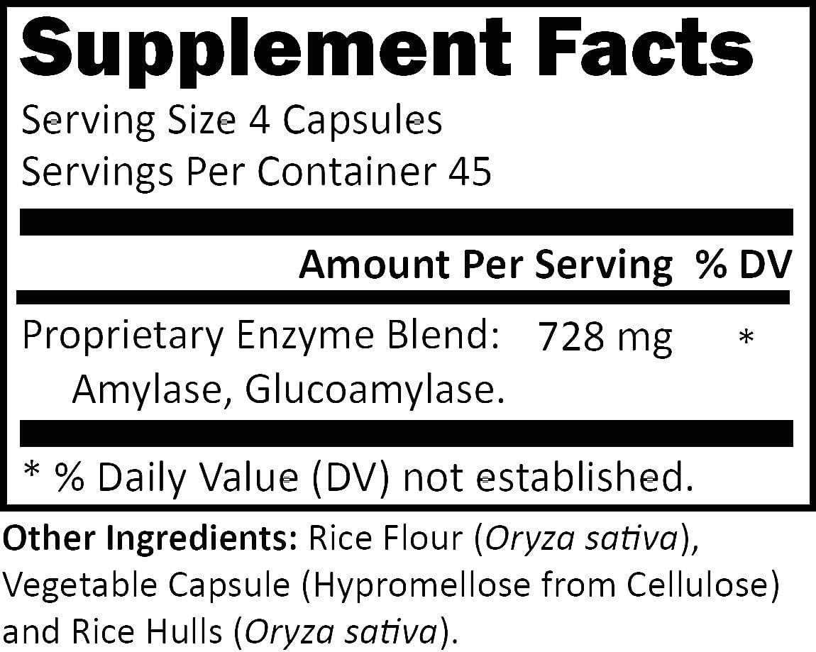 Amylase Formula, 180 caps.