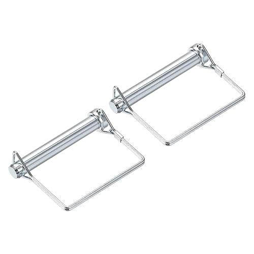 Miniatura 7 de uxcell 1 pasador de acoplador de remolque de 38 pulgadas de diámetro, 3-1516 pulgadas de largo, pasador de bloqueo de eje de acoplamiento, pasador