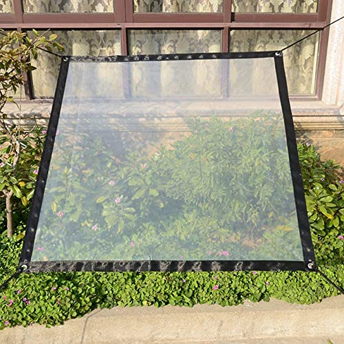 Bâche transparente de 2,1 x 3 m (lot de 2) – Housse d'auvent imperméable très résistante avec œillets pour voiture, bateau, camping, terrasse