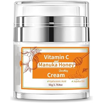 Vitamin C & Manuka-Honig t gliche Gesichtspflege tiefe Hydratation Vitamin C Gesichtscreme Feuchtigkeitscreme mit Jojoba l Anti-Aging-Balsam Hautpflege reduziert Falten und feine Linien