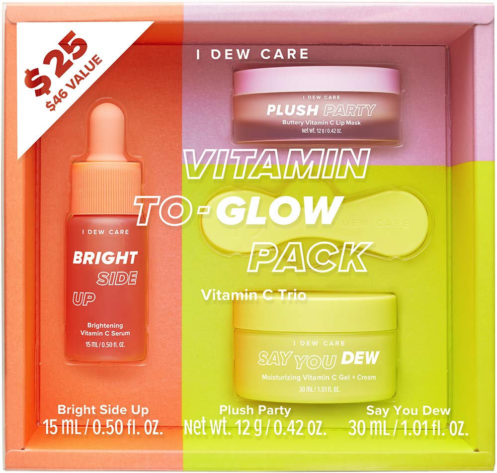 I DEW CARE Vitamin To-Glow Pack Skin Care Set | Brightening Starter Kit | Korean Skincare, Vegan, Cruelty-free, Paraben-free | Birthday gifts for friends female
