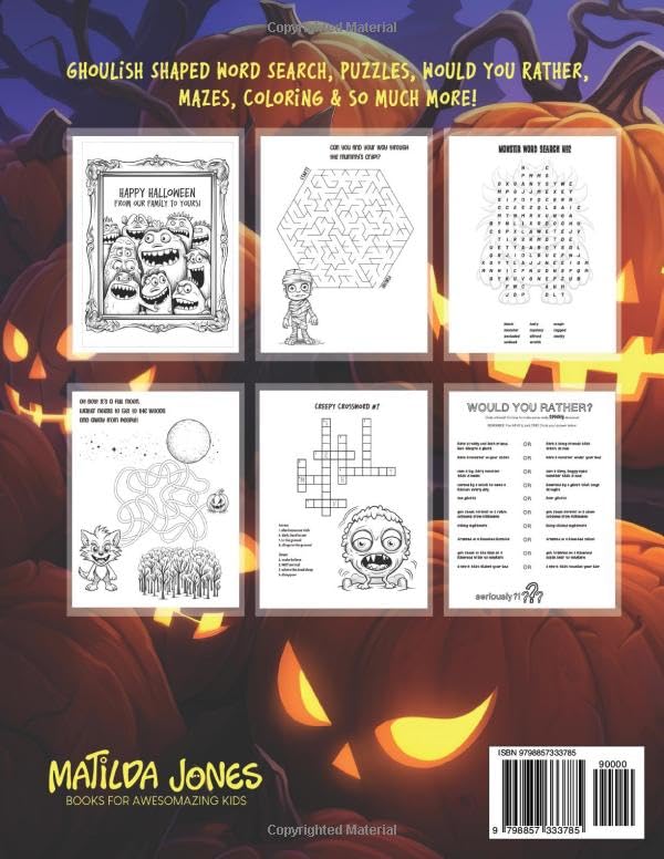 Spooktacular Specters: A Ghosts and Ghouls Activity Book for Kids 8-12: Puzzles, Crosswords, Coloring, Shaped Word Searches, Would you Rather & so much more! image 3