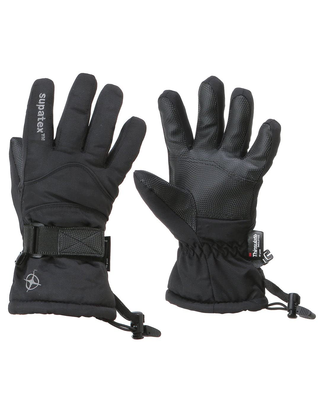 Manbi Black Kids Rocket Ski Gloves (13-14 Years)