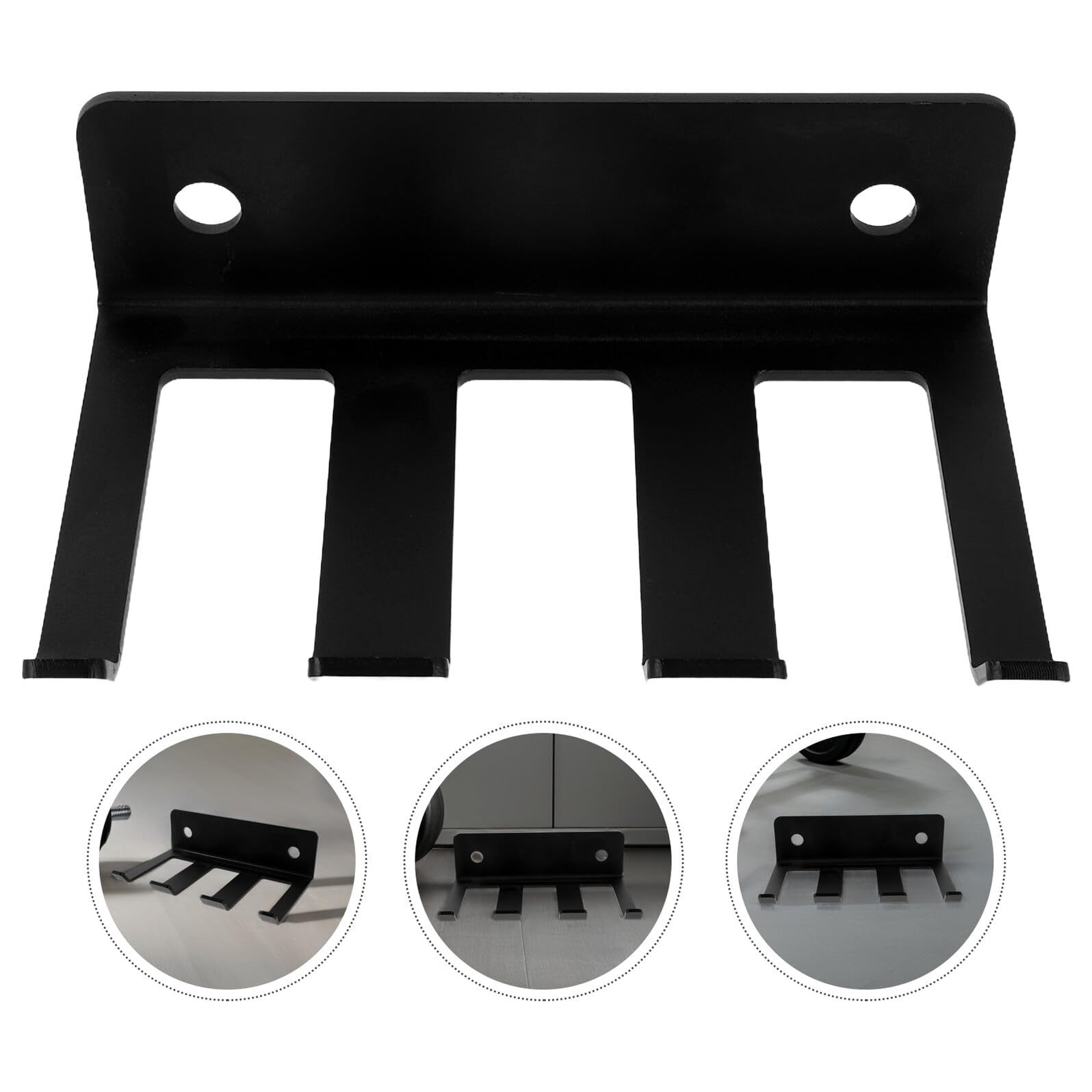 Supporto per Bilanciere da Parete Verticale in Metallo 3 Ganci per Rack Squat Stoccaggio Accessori Palestra Montaggio Salvaspazio per Palestra Domestica