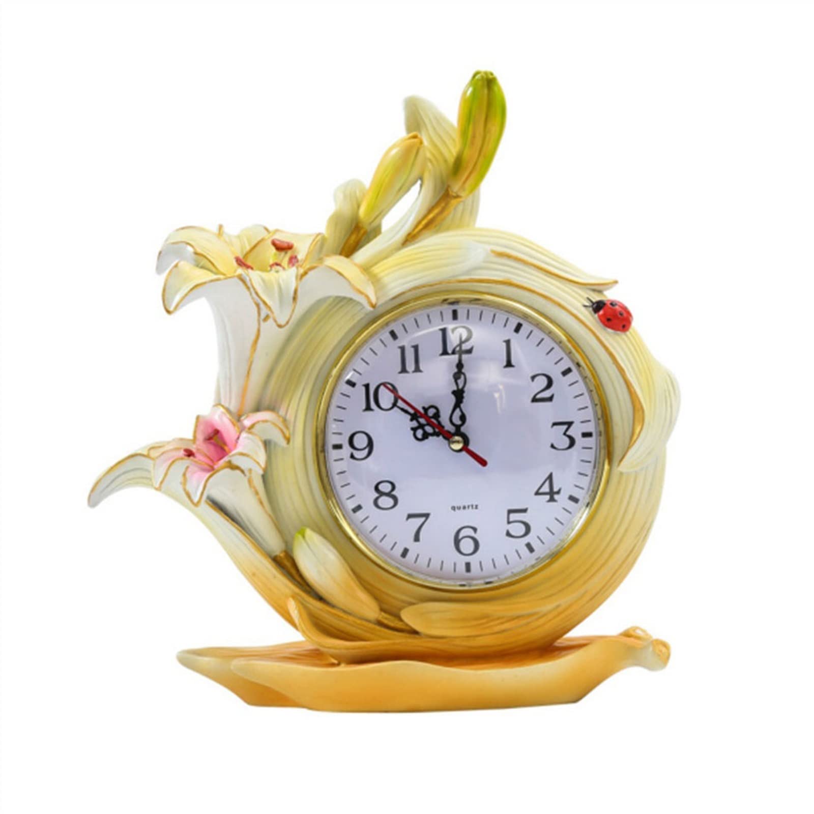 S5b8W3g7 Mantel Clocks Individualized Lilies Clock and Architecture Decoration Creative Living Room Bedroom Vertical Decorate