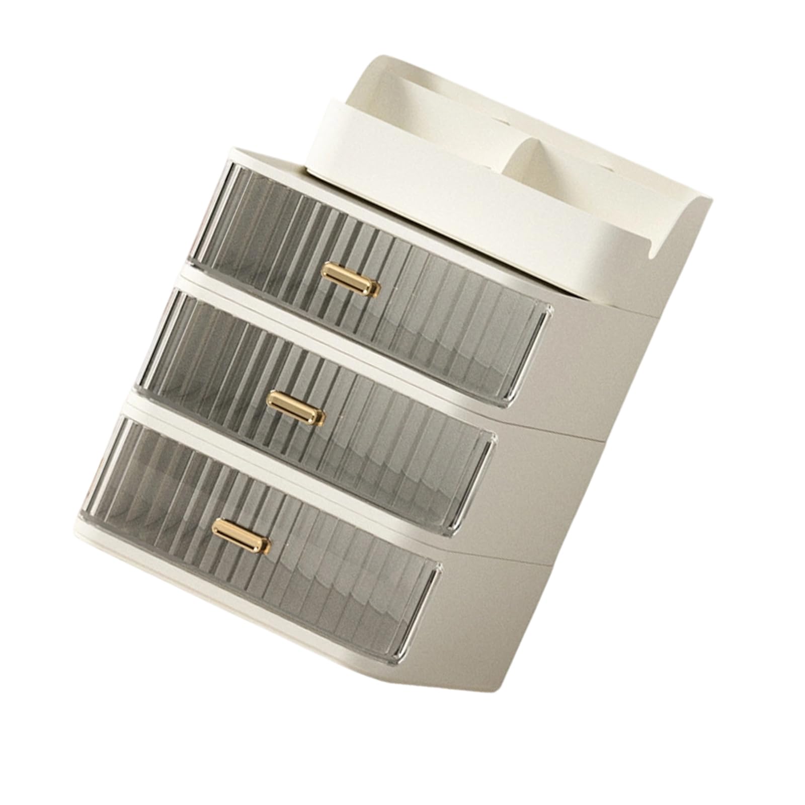 HDOYTXXM Desktop Makeup Organiser Storage Box with Clear Drawer Space Saving Stackable Cosmetics Storage Container for Vanity Clear Makeup Organiser