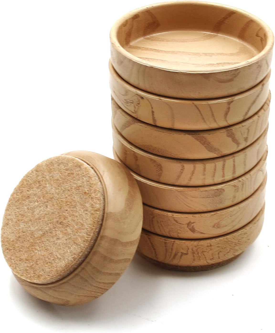 8pack-Felt Floor Cups 60mm/ 2.4 Inch Round Furniture Felt Castors Non Slip Floor Protector for Chair Legs Furniture