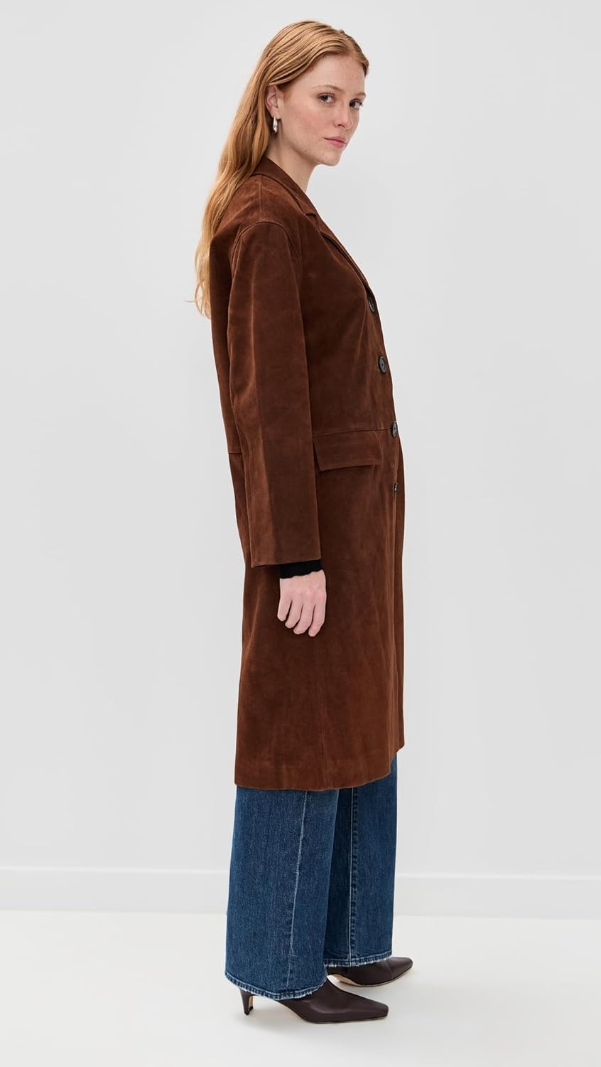 Madewell Women's Single Breasted Topcoat In Suede - Image 4