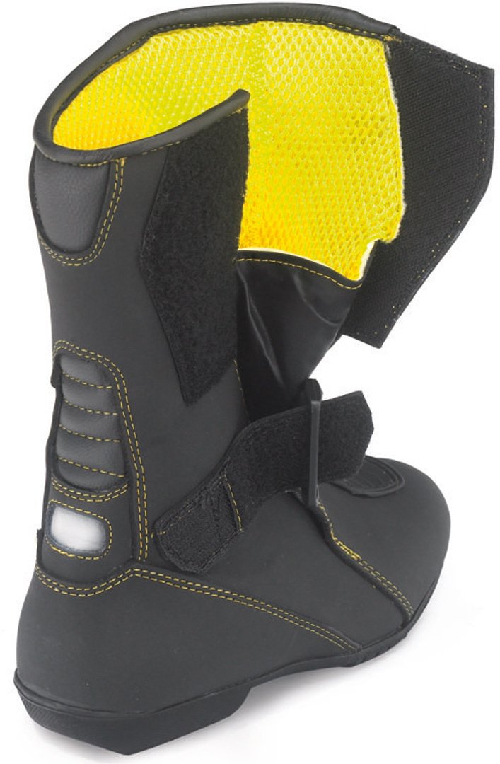 Kochmann Kinder Motorradstiefel 39 schwarz gelb Rindleder wasserdicht winddicht