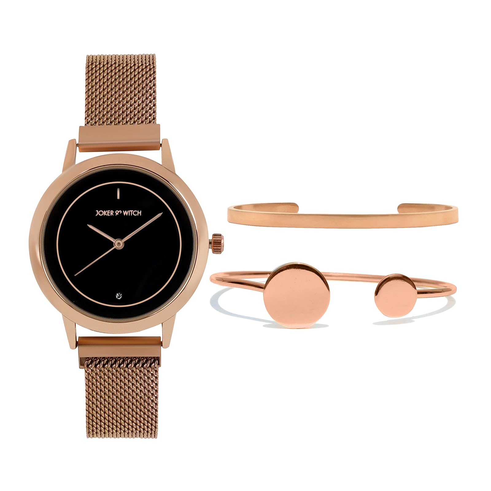 Joker & Witch Stainless Steel Women Melora Rosegold Analog Watch And Bracelet Stack, Black Dial, Rose Gold Band (B0C7L7RHK8) Amazon Price History, Amazon Price Tracker