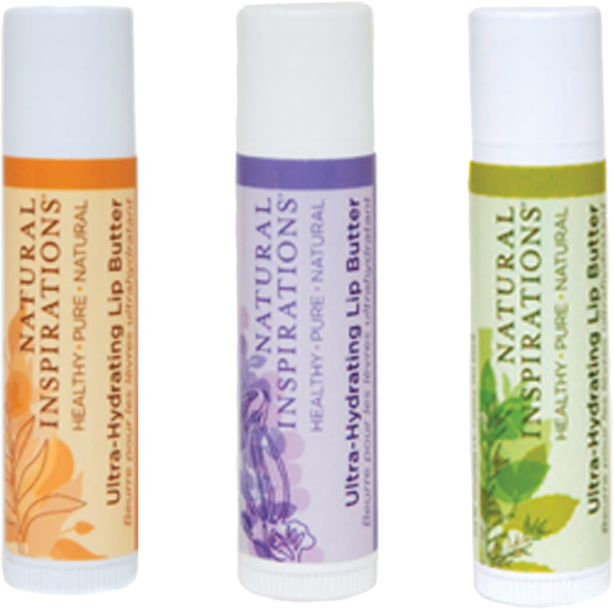 Natural Inspirations Ultra Hydrating SPF 30 Lip Butter 3 Piece Set - Citrus, Pomegranate and Mint
