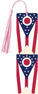 Ohio State Flag Print Wooden Bookmark Wood with Tassel for Reading,Perfect Present for Book Lovers