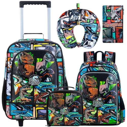 Kids Luggage for Boys and Girls, Cute Dinosaur Unicorn Rolling Wheels Suitcase for Toddler Children