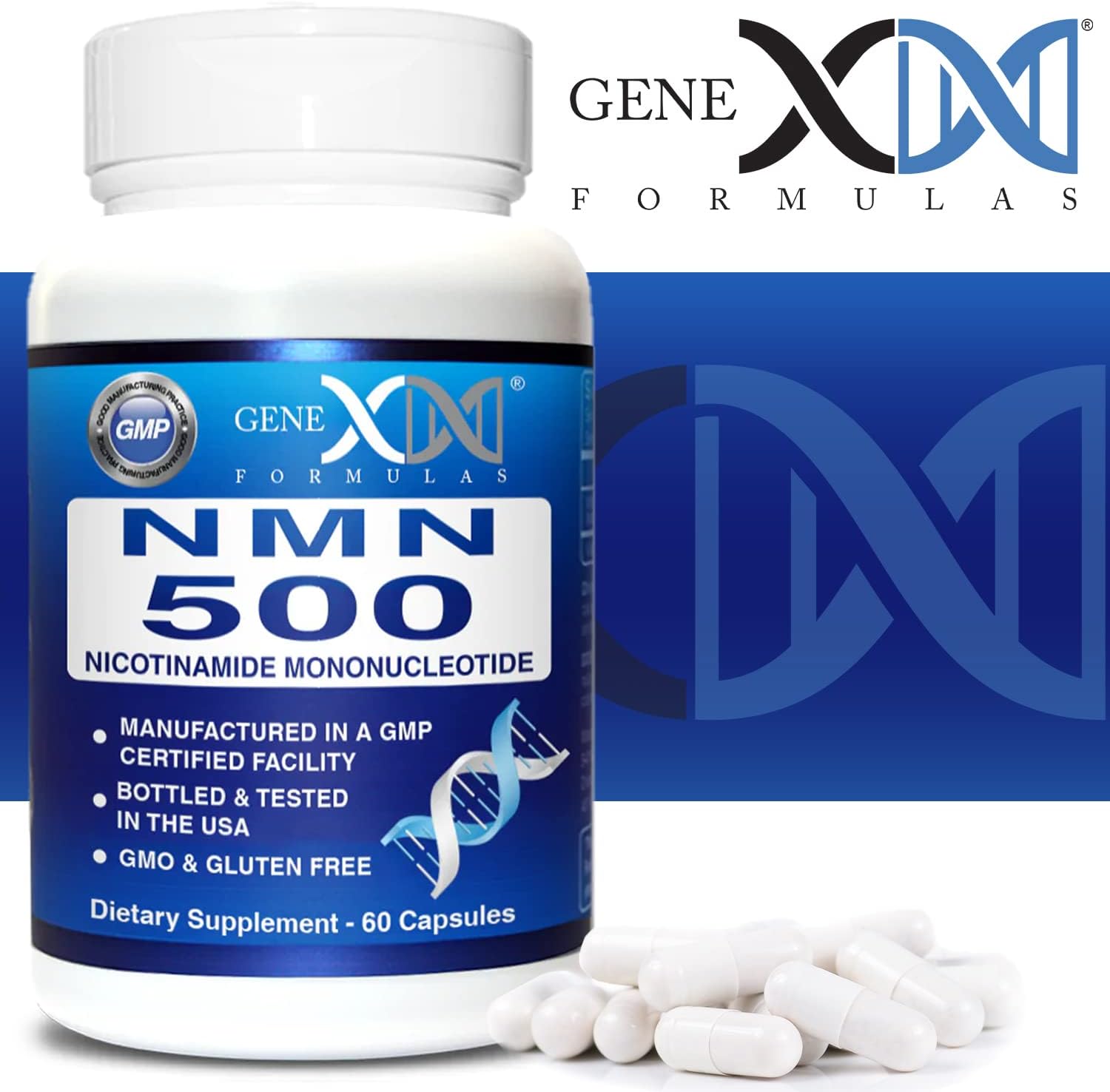 Genex Formulas NMN 500mg - 99% Pure Shelf Stabilized Supplement Capsules for Increased NAD Levels & Healthy Aging, GMP Certified, 500mg per Serving, 60 Capsules - Image 8