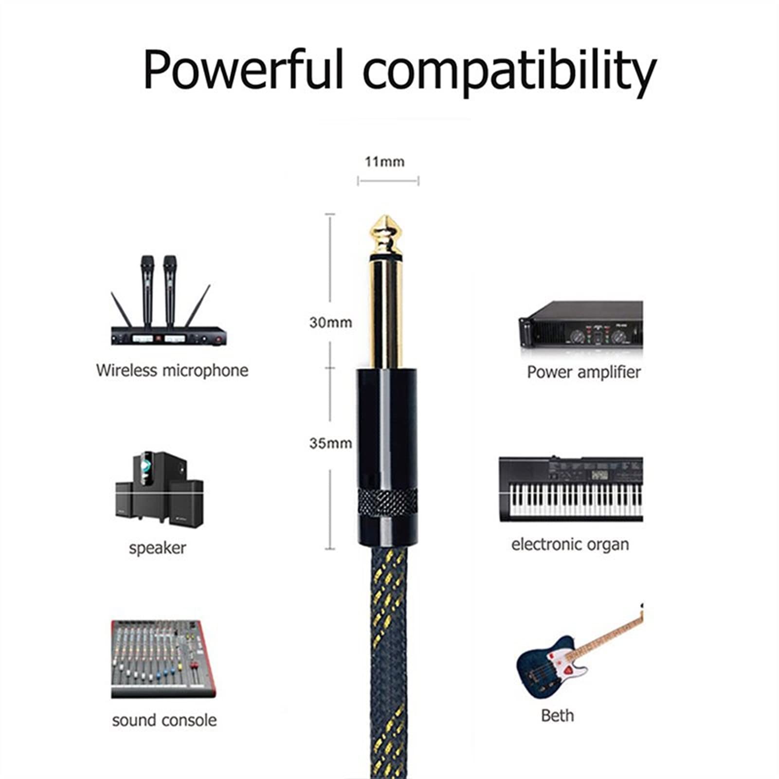 Gitarren instrumentenkabel Kabel 6.5mm Ausgang Für Mikrofon-Gitarrenverstärker-Player (Color : 5m)