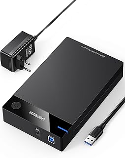 UGREEN External Hard Drive Case 3.5 Inch 20TB External Enclosure USB 3.0 with UASP 5Gbps for HDD SSD SATA I II III with Po…