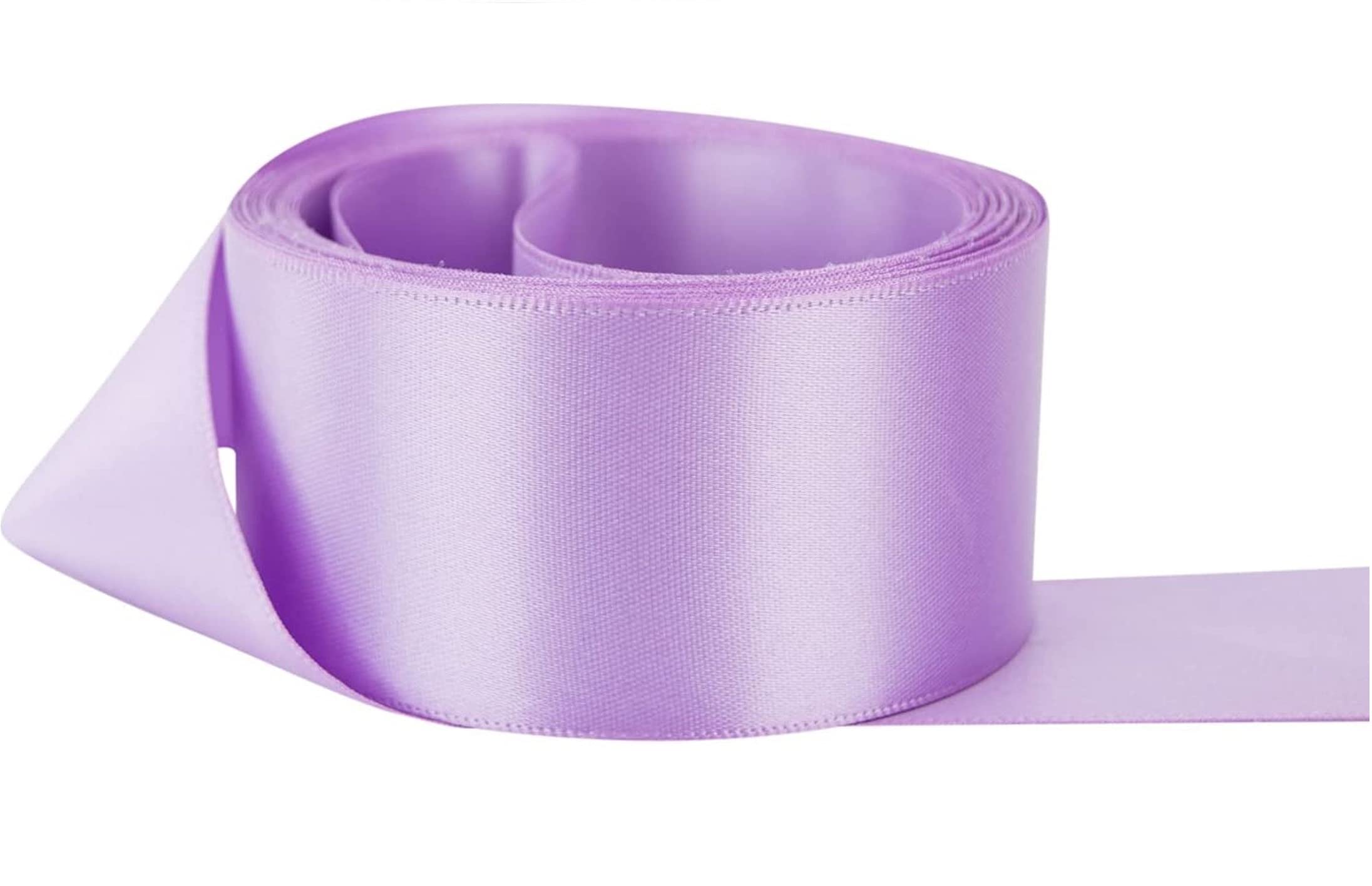 Double Sided Faced Satin Ribbon Size 38mm x 10 Meters (Lilac) Perfect for Gifts Wrap Sew Party Decorations Events Dress Wedding Christmas Crafts