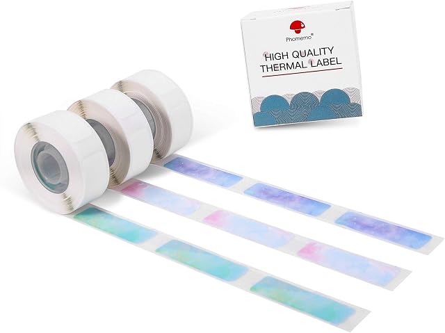 Phomemo D30 Starry Sky Pattern Thermal Labels - Self-Adhesive, 12x40mm/0.47x1.57inch, 3 Rolls