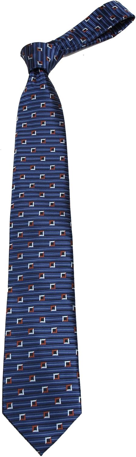 Basilio B-11693 - Boys Youth Navy Pattern Designer Necktie Ties