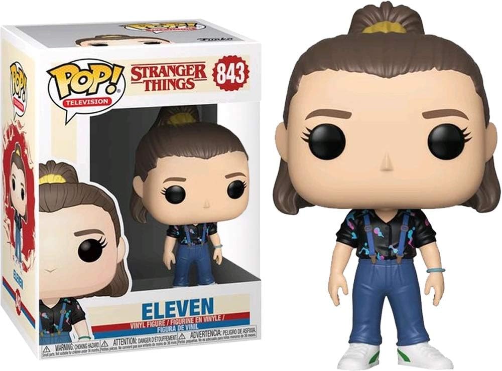 POP Stranger Things - Eleven with Suspenders Funko Vinyl Figure (Bundled with Compatible Pop Box Protector Case), Multicolor, 3.75 inches