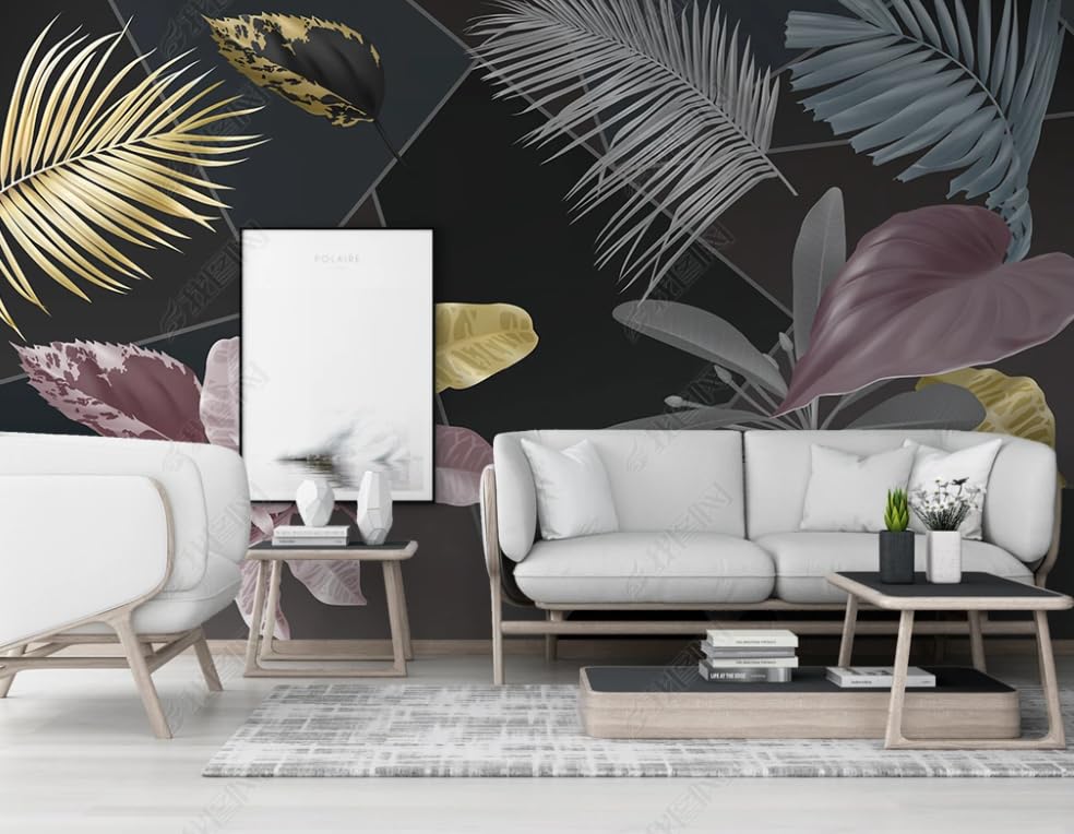 Papier peint intissé géométrie des fleurs grand format pour mur de salon