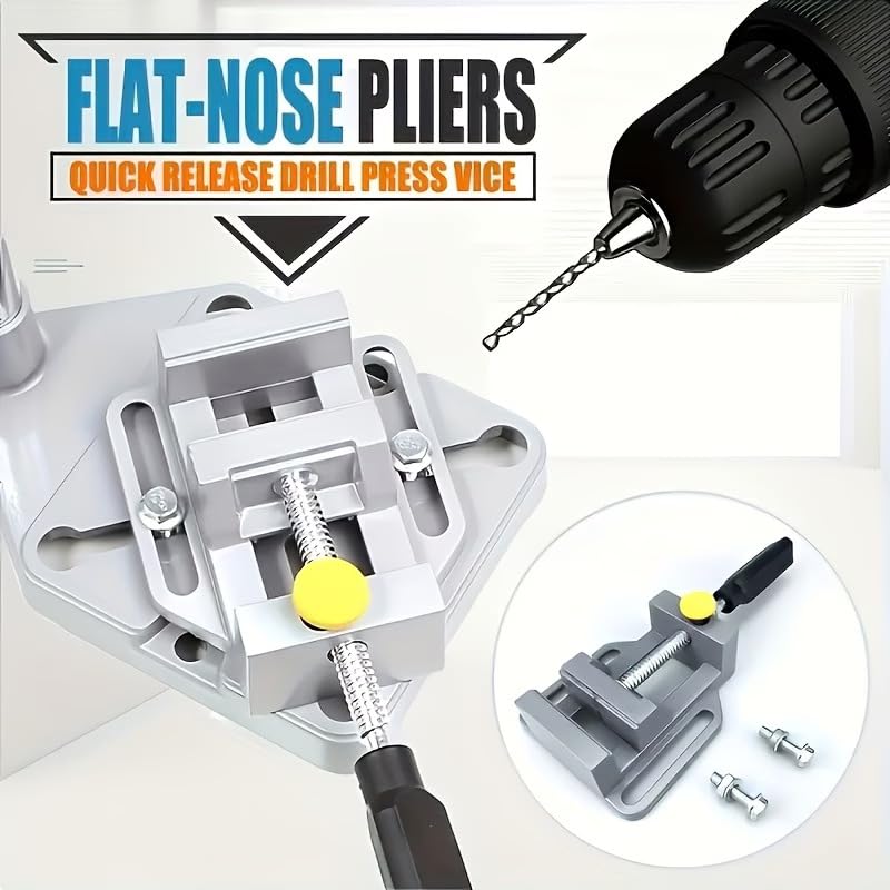 Image of HiFam Adjustable Drill Press Vice Clamp, Aluminum Parallel-jaw, Quick Release Mini Clamping Tool for Milling Machine Worktable Bench