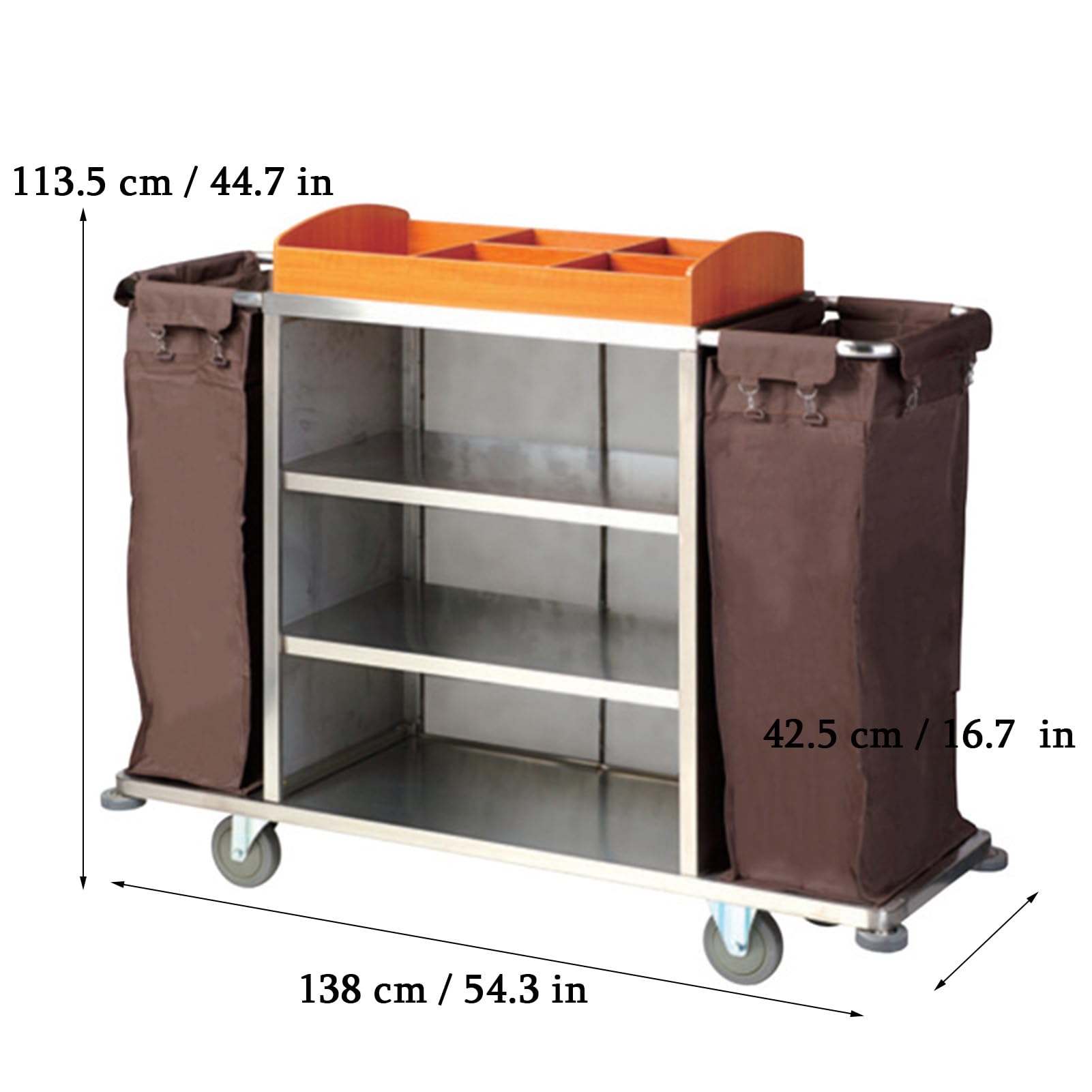 Carrito de limpieza comercial con ruedas silenciosas, bolsa Oxford impermeable, carrito de servicio de habitaciones para hotel, oficina y escuela, suministros de limpieza duraderos