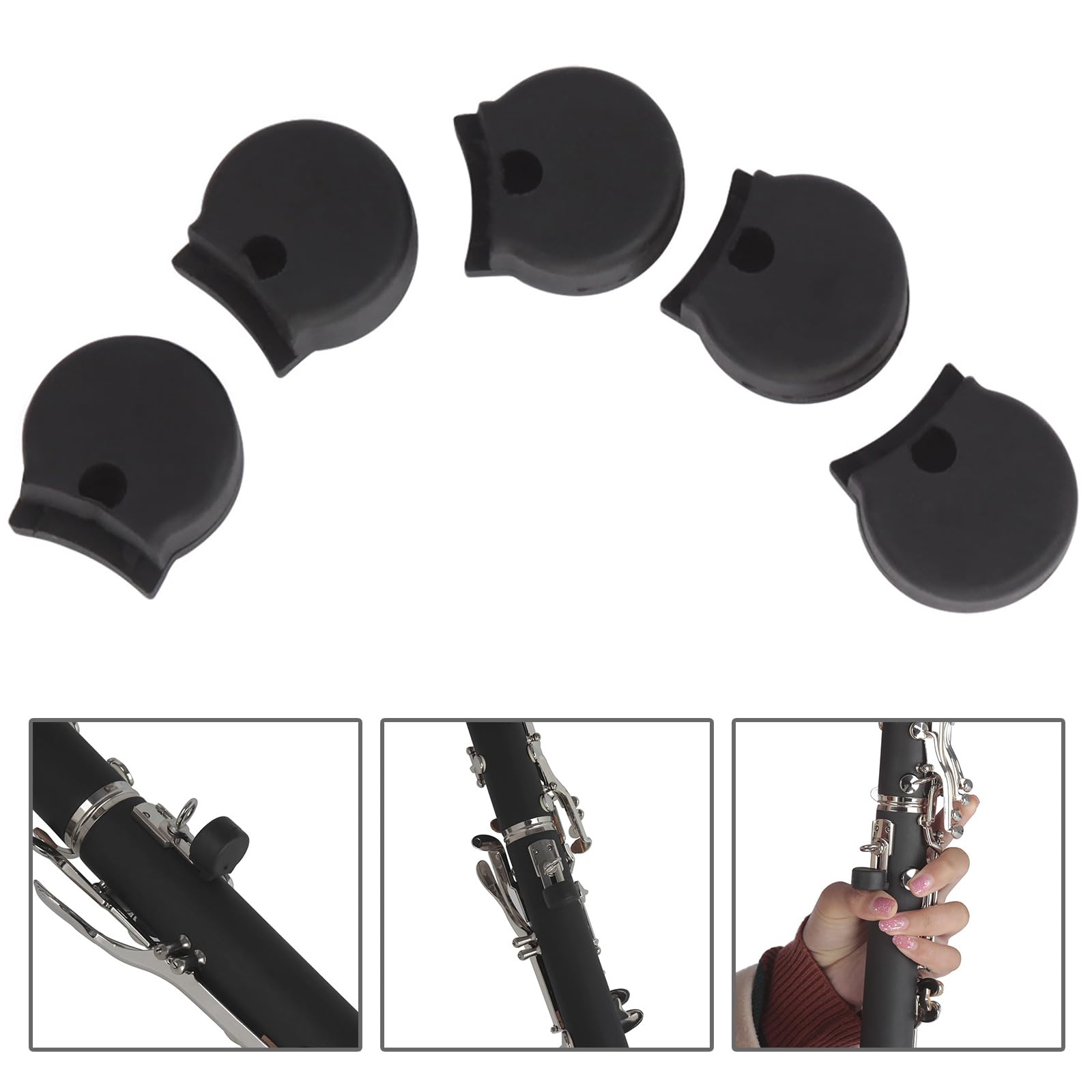 5Pcs Clarinet Thumb Rest Cushion Protector Comfortable Rubber Clarinet Thumb Pad Replacement Clarinet Oboe Accessories