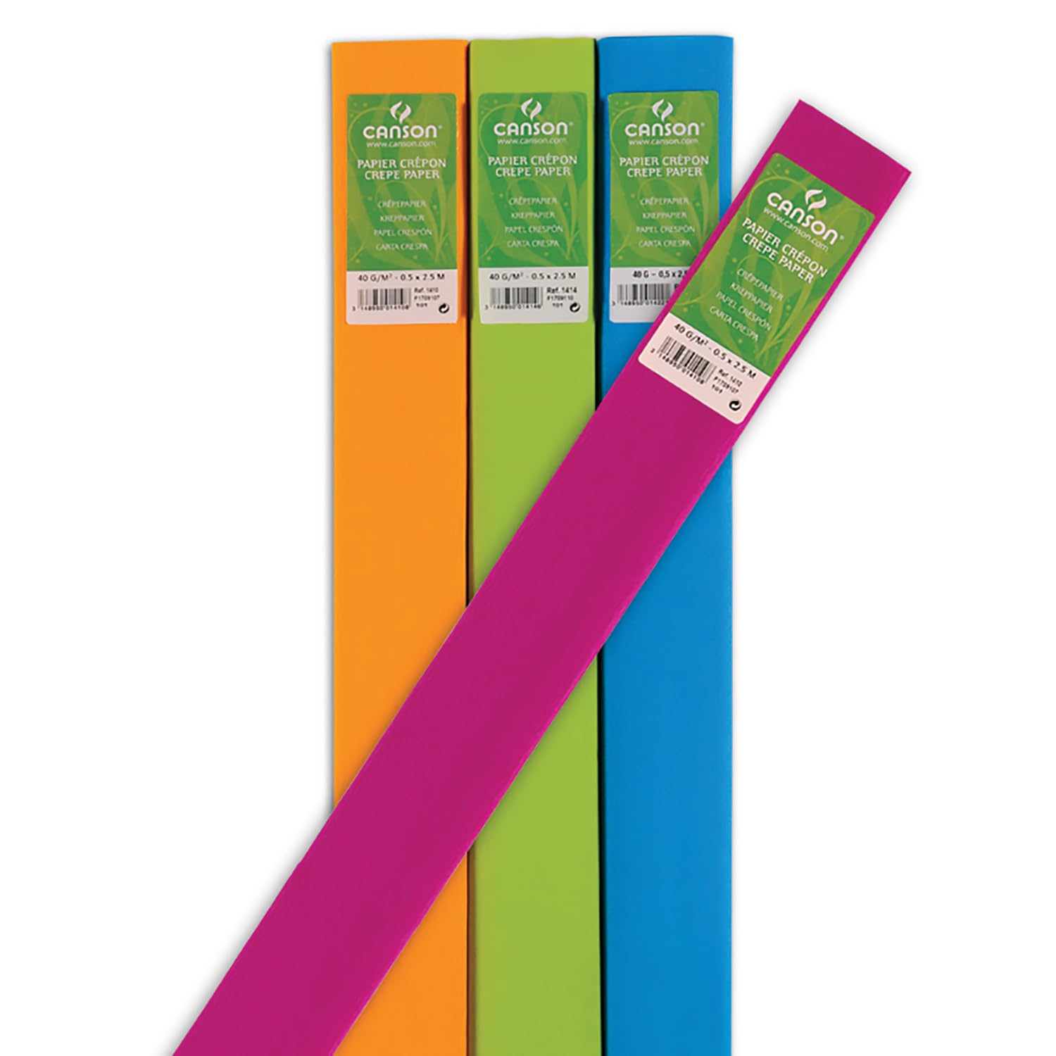 Boite de 60 rouleaux papier crépon supérieur 50x250 48g/m² crêpage 140%, coloris assortis (11)