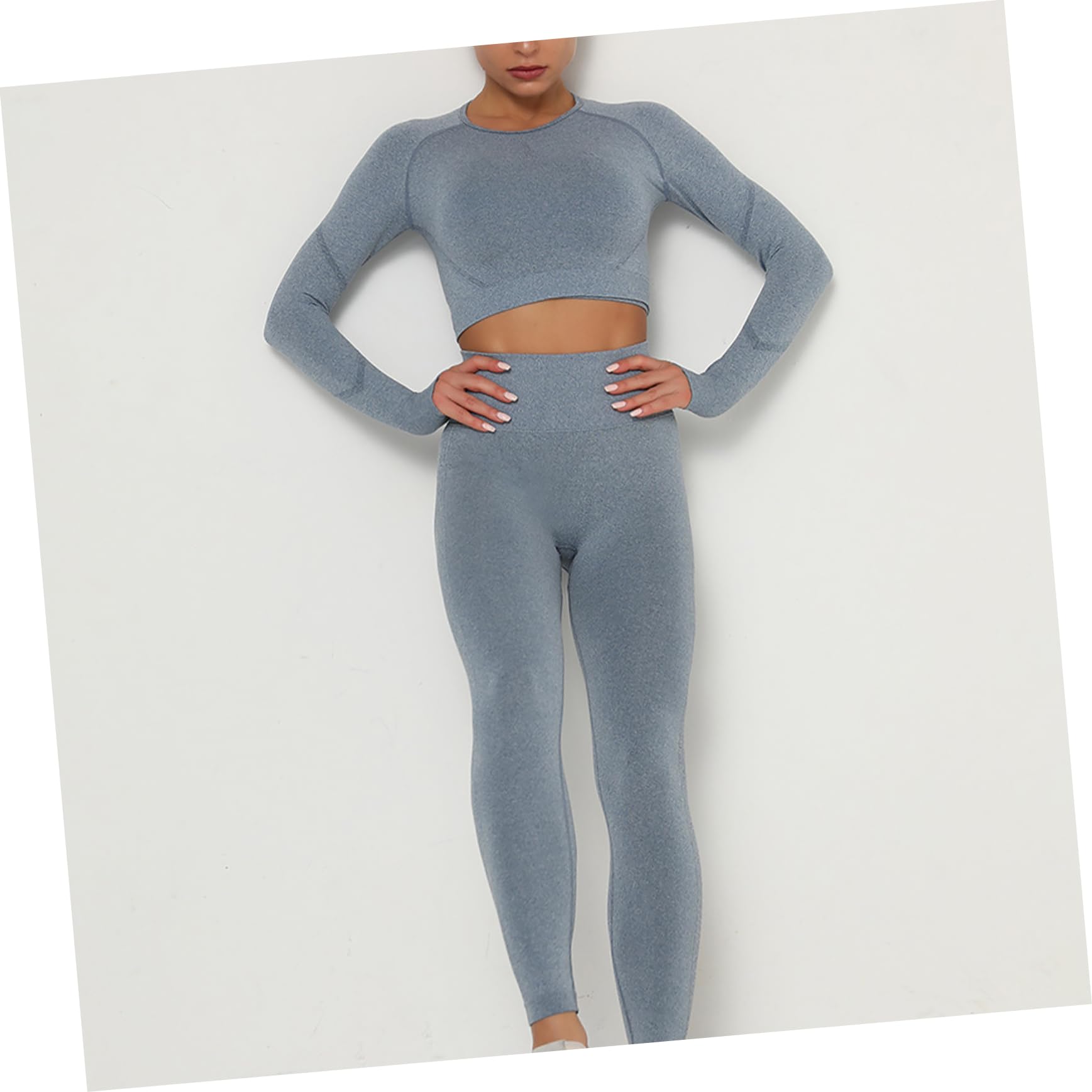 Beaupretty Yoga pour Femme Leggings Haute sans Coutures à Manches Longues Survêtement Élastique pour Sport Et Fitness