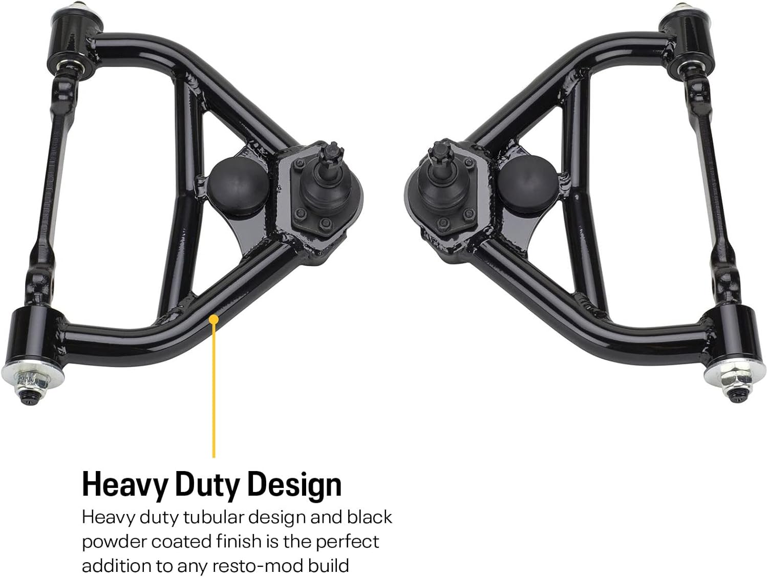 1970-81 Camaro Upper and Lower Tubular Control Arms, Black, Set