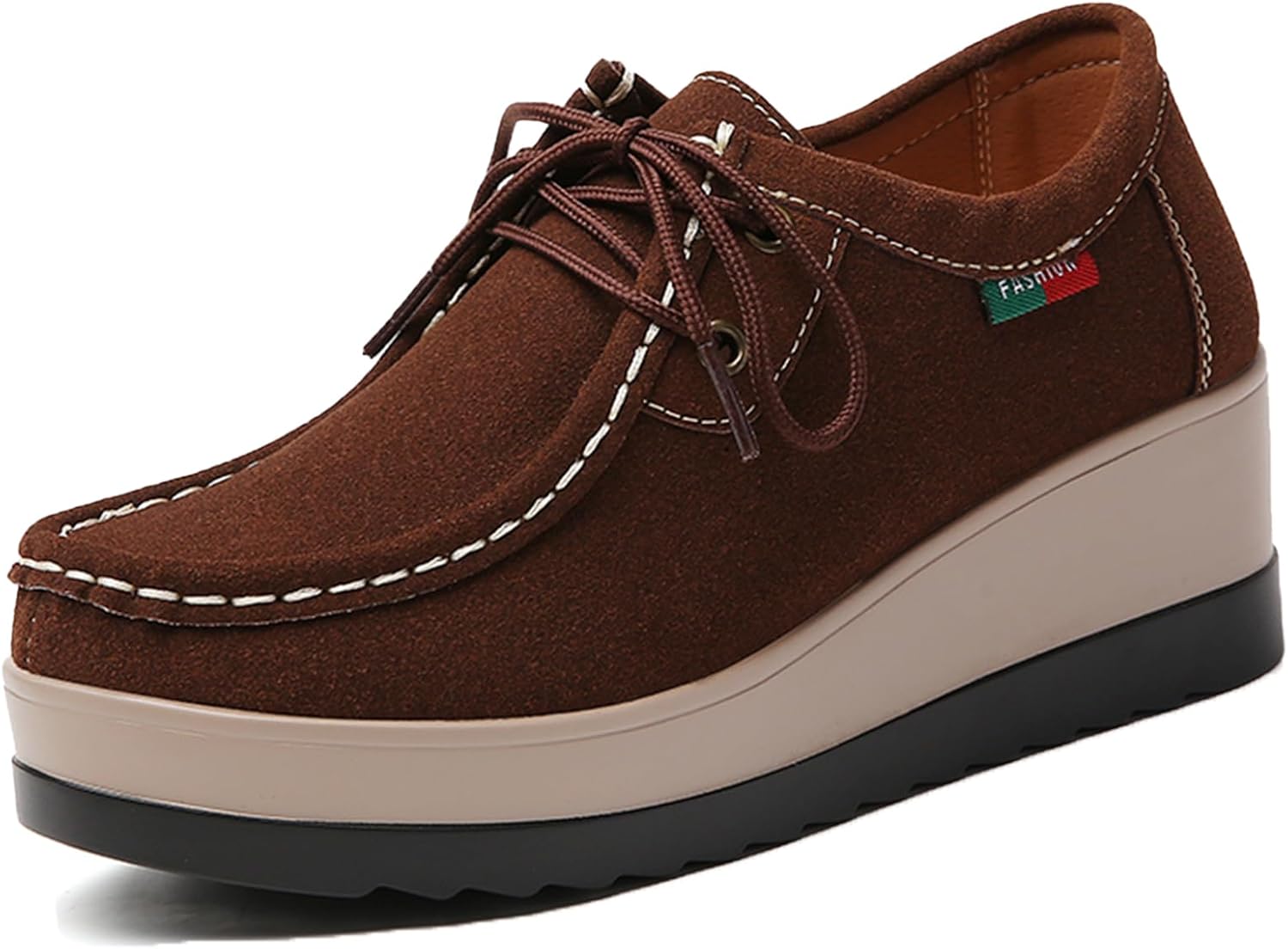 Women Suede Platform Wedge - Arch Support